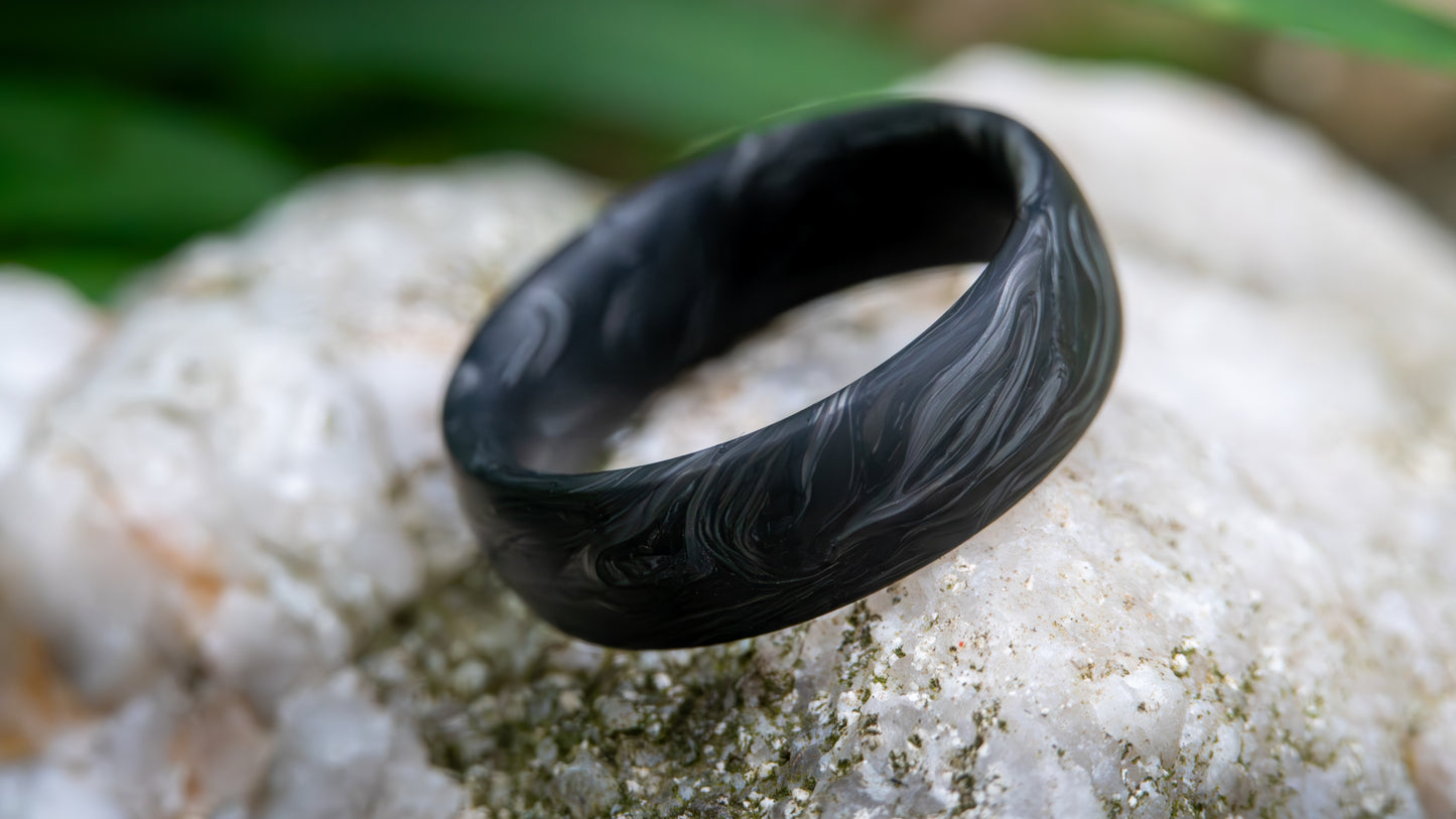Ručně vyrobený magický černý prsten z uhlíkového vlákna
