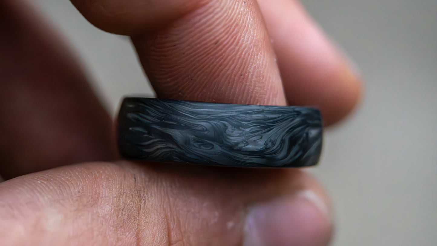 Ručně vyrobený magický černý prsten z uhlíkového vlákna