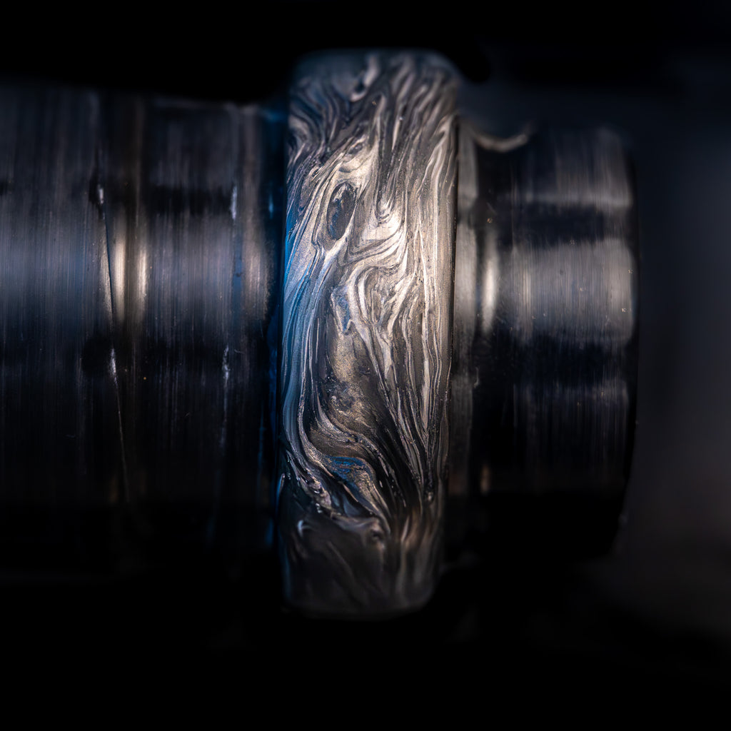 Ručně vyrobený magický černý prsten z uhlíkového vlákna