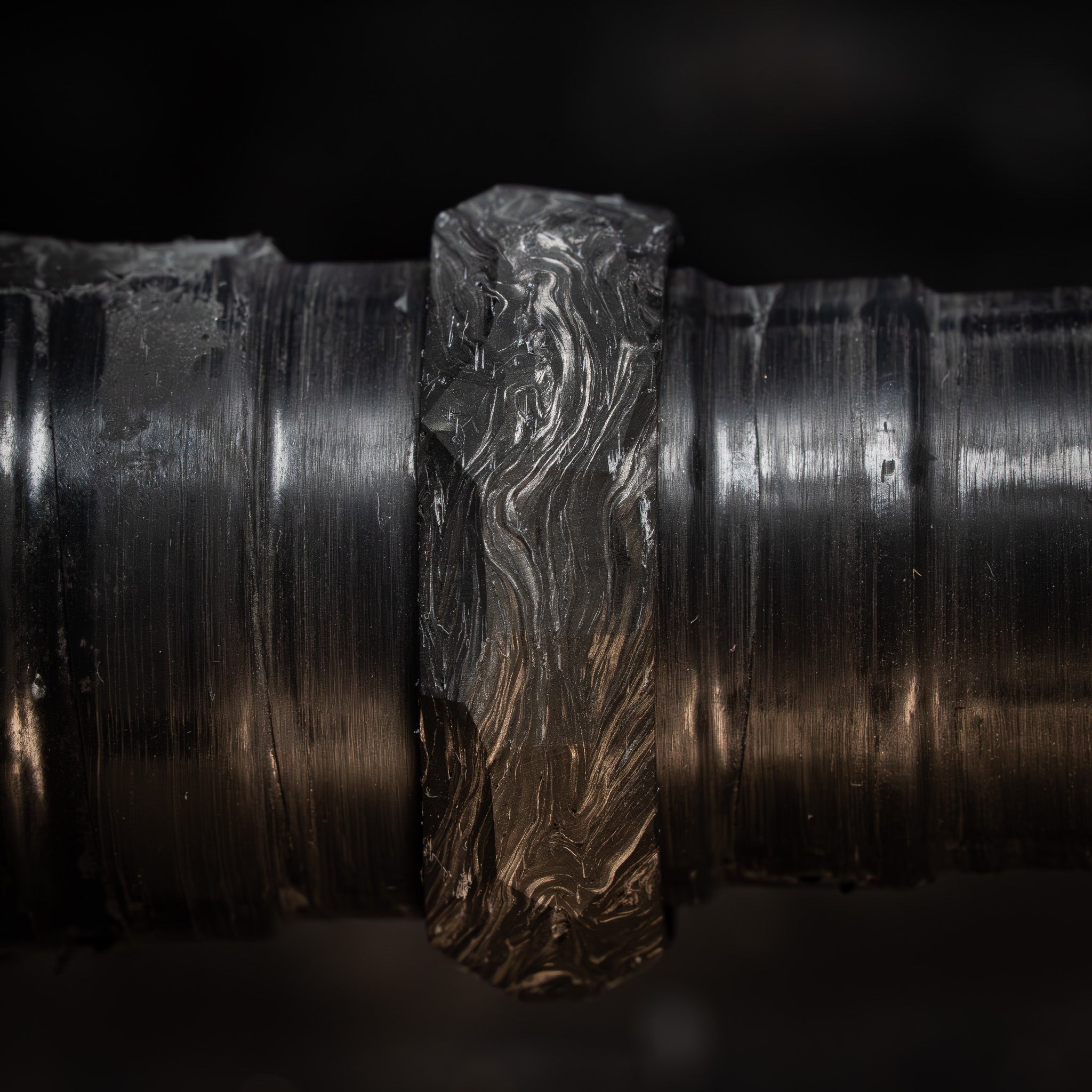 Forged Carbon Fiber Ring with Obsidian Pattern